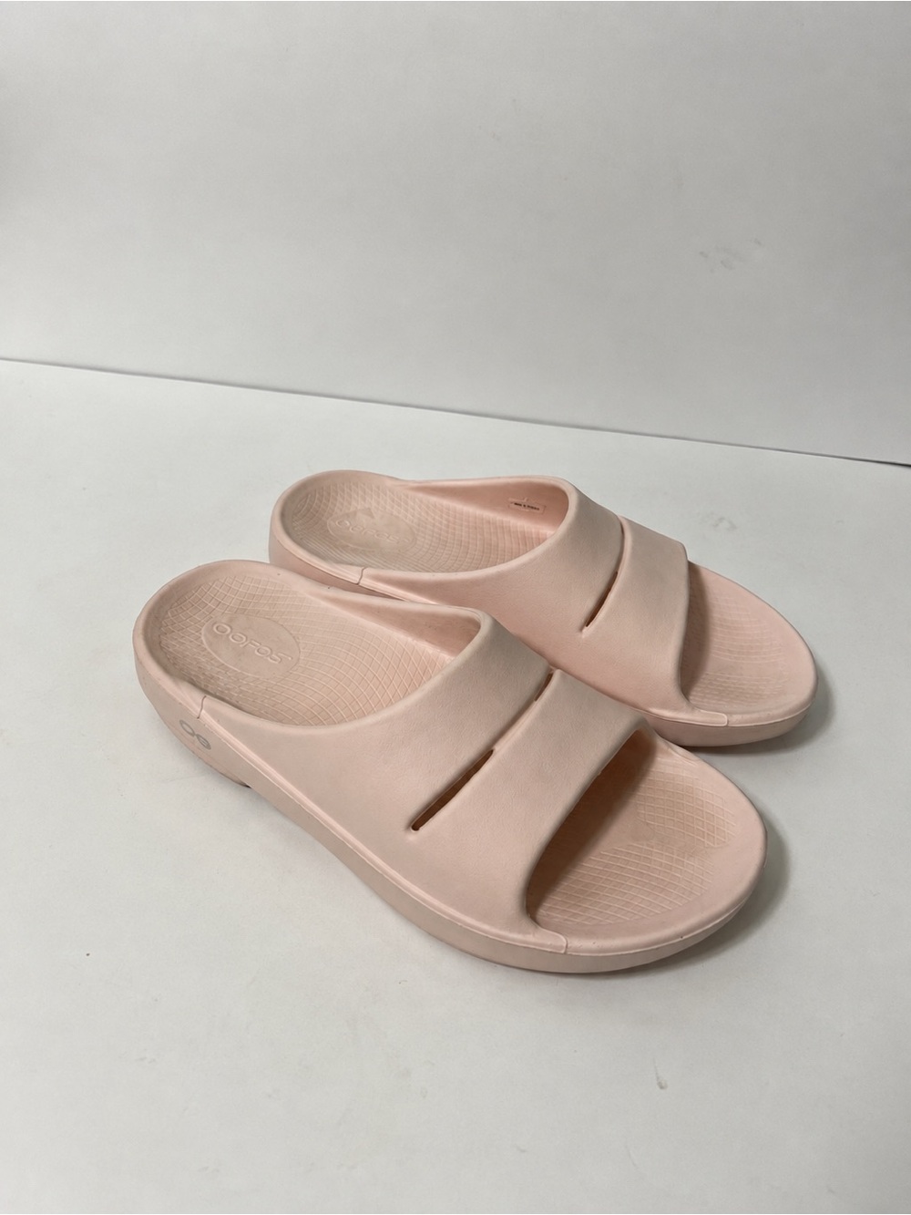 Oofos OOmega OOahh Slide Womens 9 Pink Stardust Platform Recovery Sandals Shoes - Picture 10 of 10